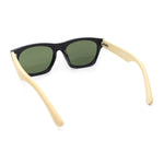 Bamboo Arm Retro Hipster Horn Rim Gentlemans Sunglasses