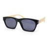 Bamboo Arm Retro Hipster Horn Rim Gentlemans Sunglasses