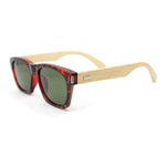 Bamboo Arm Retro Hipster Horn Rim Gentlemans Sunglasses