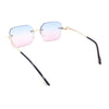 Unique Cougar Jewel Hinge Rimless Rectangle Pimp Sunglasses