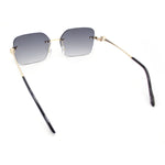 Unique Cougar Jewel Hinge Rimless Rectangle Pimp Sunglasses