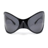 Polarized Exaggerated XXL Wrap Curved Mask Style Plastic Sunglasses