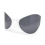 Polarized Exaggerated XXL Wrap Curved Mask Style Plastic Sunglasses