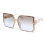 Womens Inset Lens Oversize Rectangle Butterfly Minimal Plastic Sunglasses