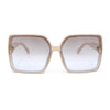 Womens Inset Lens Oversize Rectangle Butterfly Minimal Plastic Sunglasses