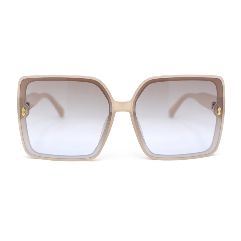 Womens Inset Lens Oversize Rectangle Butterfly Minimal Plastic Sunglasses