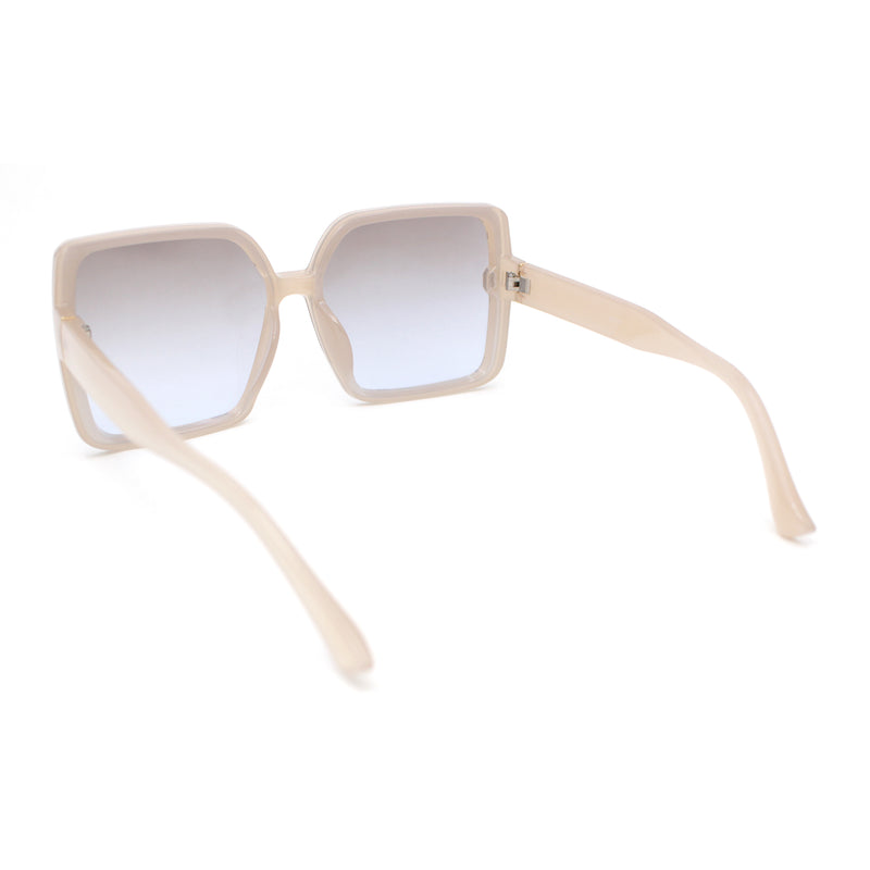 Womens Inset Lens Oversize Rectangle Butterfly Minimal Plastic Sunglasses