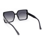 Womens Inset Lens Oversize Rectangle Butterfly Minimal Plastic Sunglasses