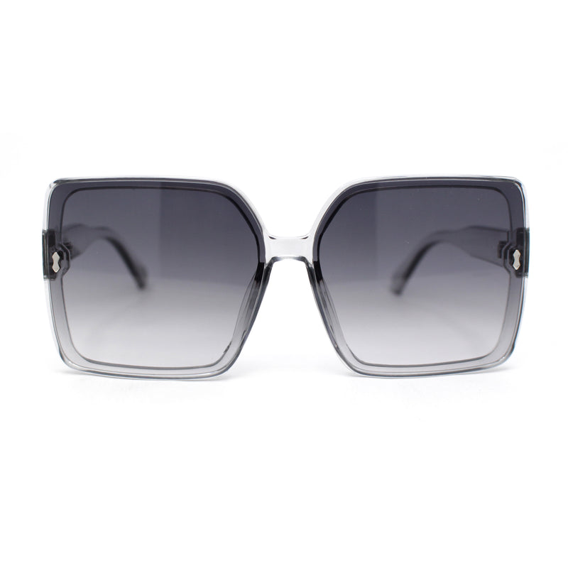 Womens Inset Lens Oversize Rectangle Butterfly Minimal Plastic Sunglasses