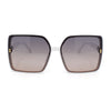 Womens Inset Lens Oversize Rectangle Butterfly Minimal Plastic Sunglasses