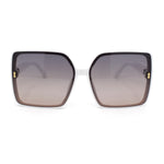 Womens Inset Lens Oversize Rectangle Butterfly Minimal Plastic Sunglasses