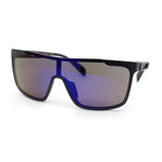 Color Mirror Rimless Y2K Mens Shield Plastic Sport Wrap Sunglasses