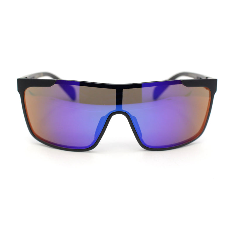 Color Mirror Rimless Y2K Mens Shield Plastic Sport Wrap Sunglasses