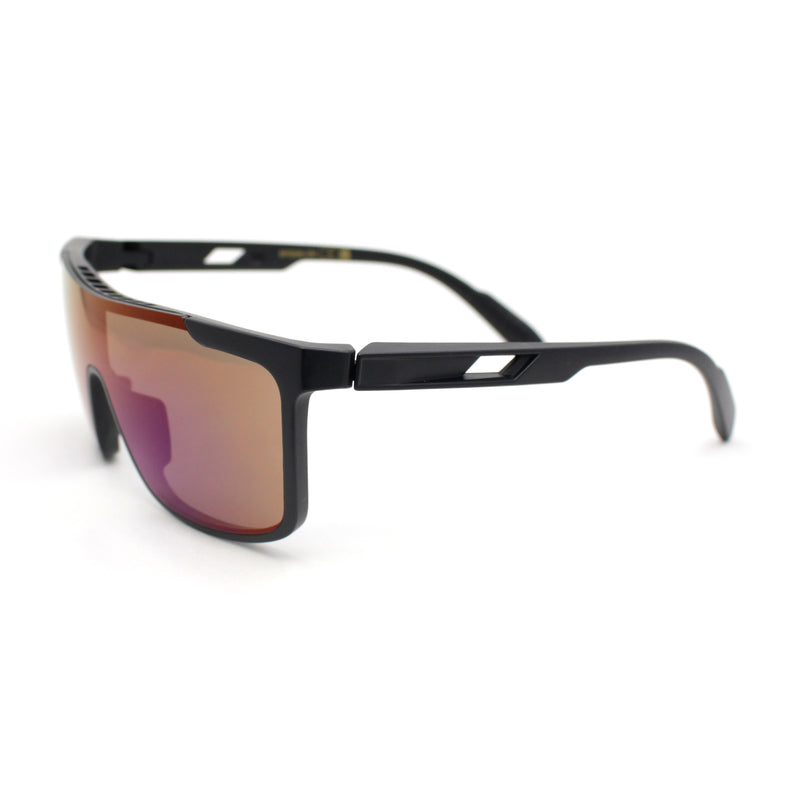 Color Mirror Rimless Y2K Mens Shield Plastic Sport Wrap Sunglasses