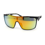 Color Mirror Rimless Y2K Mens Shield Plastic Sport Wrap Sunglasses