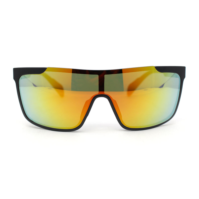 Color Mirror Rimless Y2K Mens Shield Plastic Sport Wrap Sunglasses