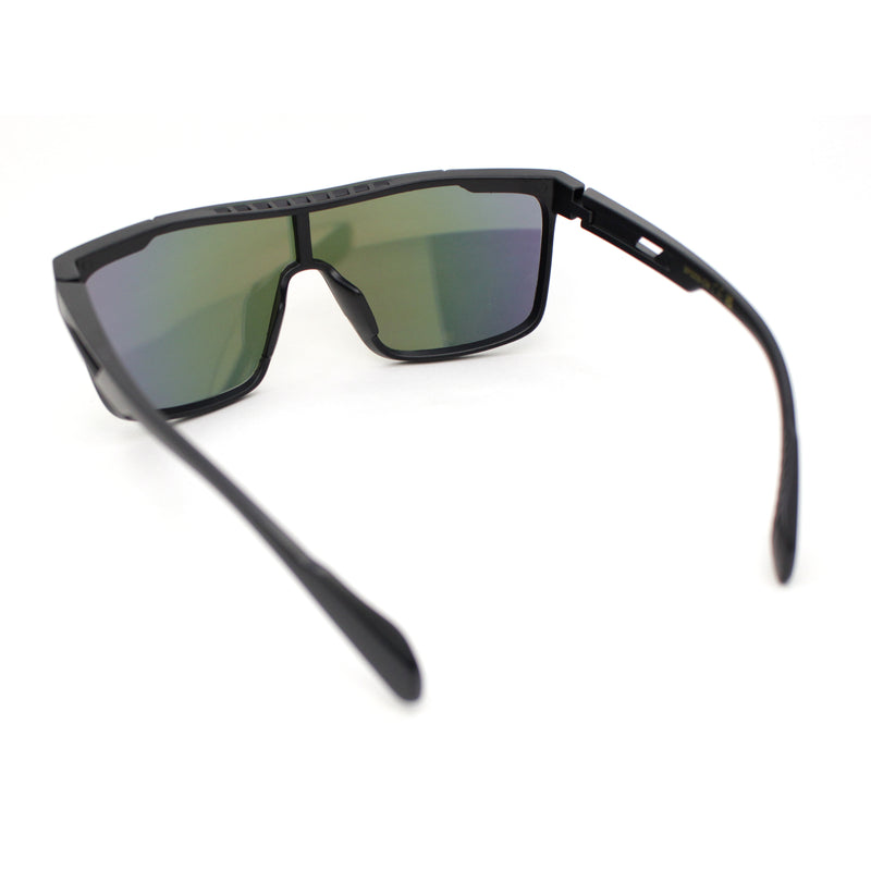 Color Mirror Rimless Y2K Mens Shield Plastic Sport Wrap Sunglasses