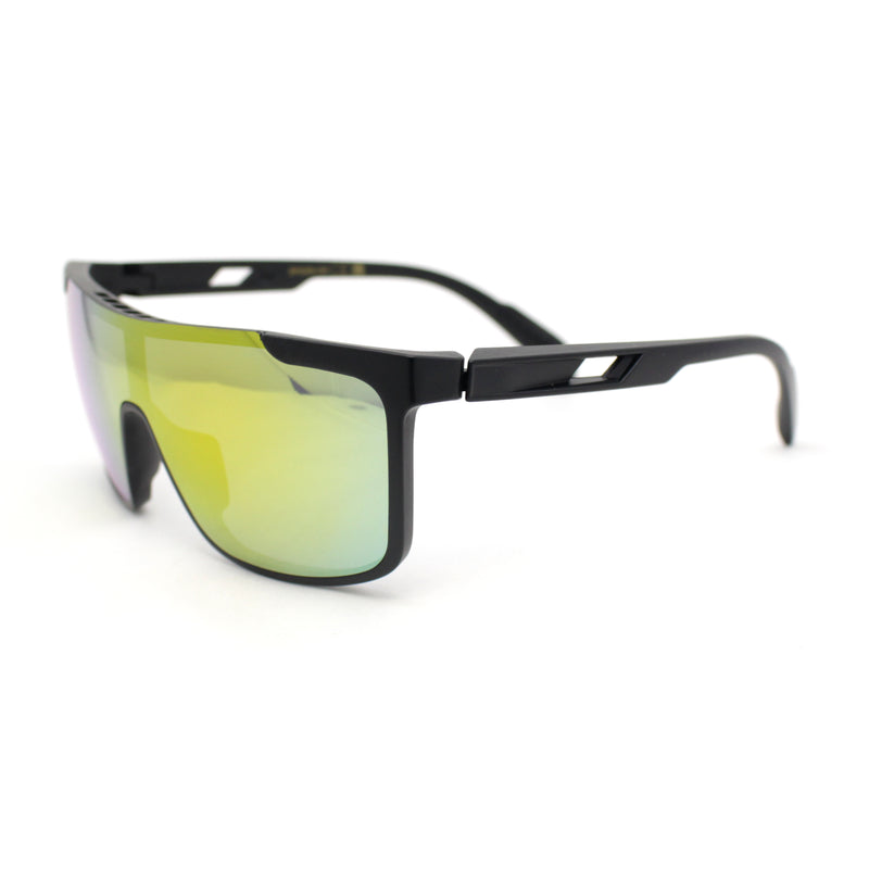 Color Mirror Rimless Y2K Mens Shield Plastic Sport Wrap Sunglasses