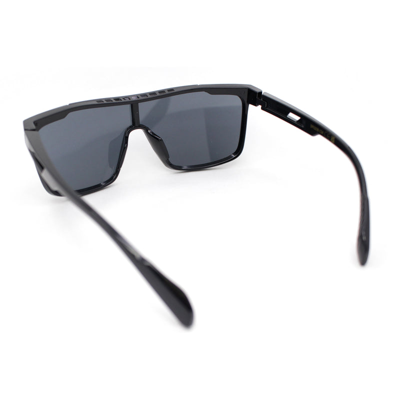 Color Mirror Rimless Y2K Mens Shield Plastic Sport Wrap Sunglasses