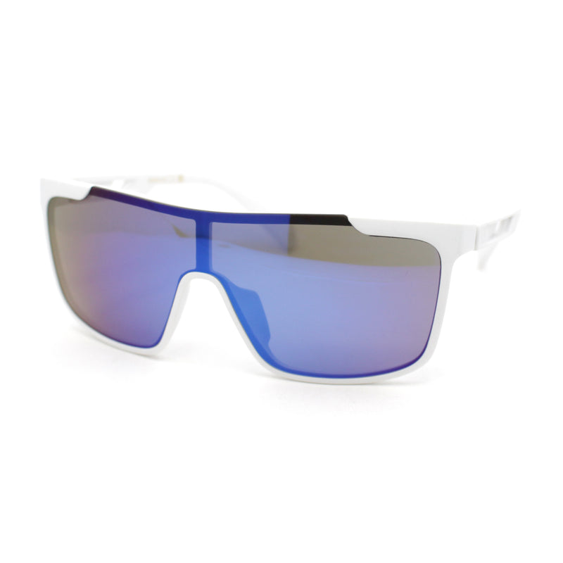 Color Mirror Rimless Y2K Mens Shield Plastic Sport Wrap Sunglasses