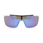 Color Mirror Rimless Y2K Mens Shield Plastic Sport Wrap Sunglasses
