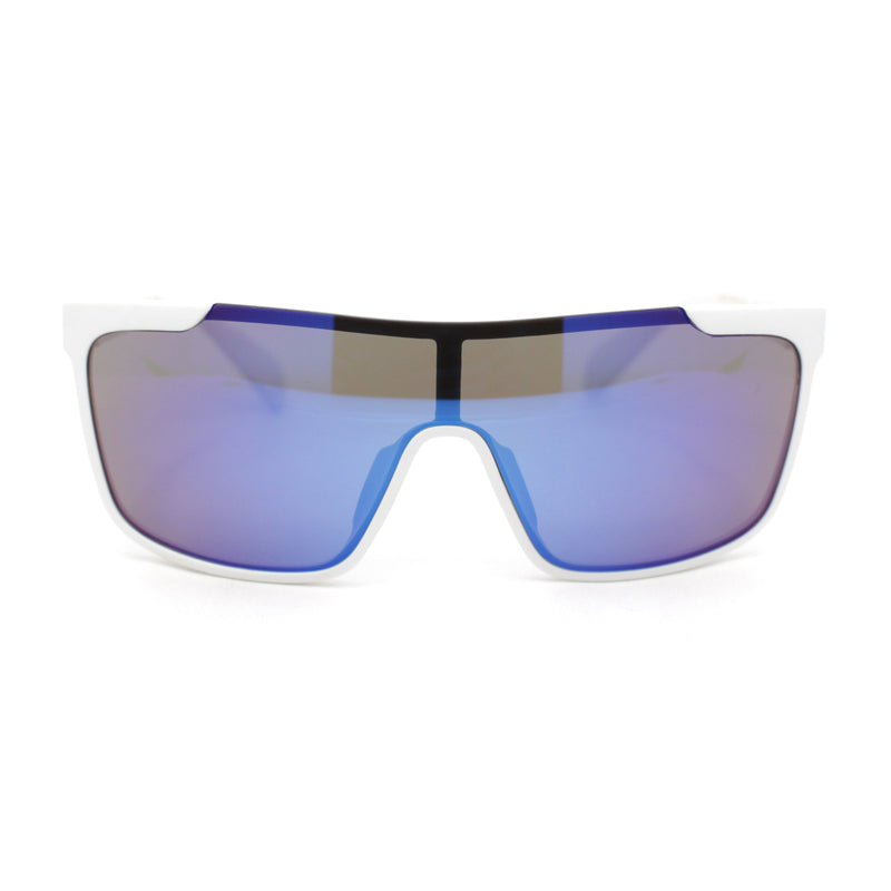 Color Mirror Rimless Y2K Mens Shield Plastic Sport Wrap Sunglasses