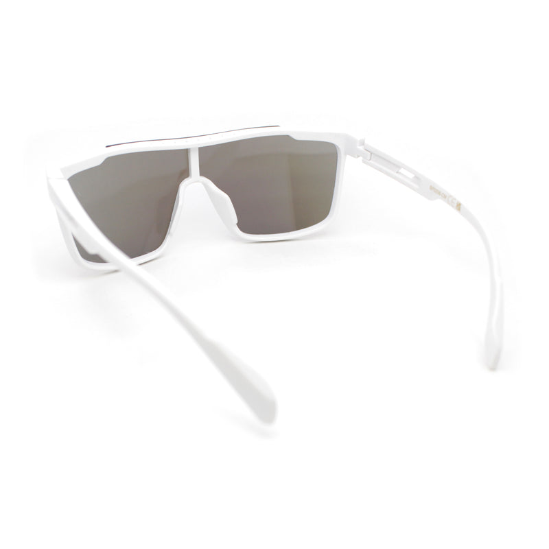 Color Mirror Rimless Y2K Mens Shield Plastic Sport Wrap Sunglasses –  superawesome106