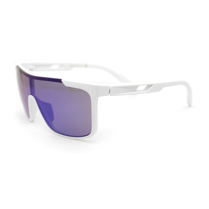 Color Mirror Rimless Y2K Mens Shield Plastic Sport Wrap Sunglasses