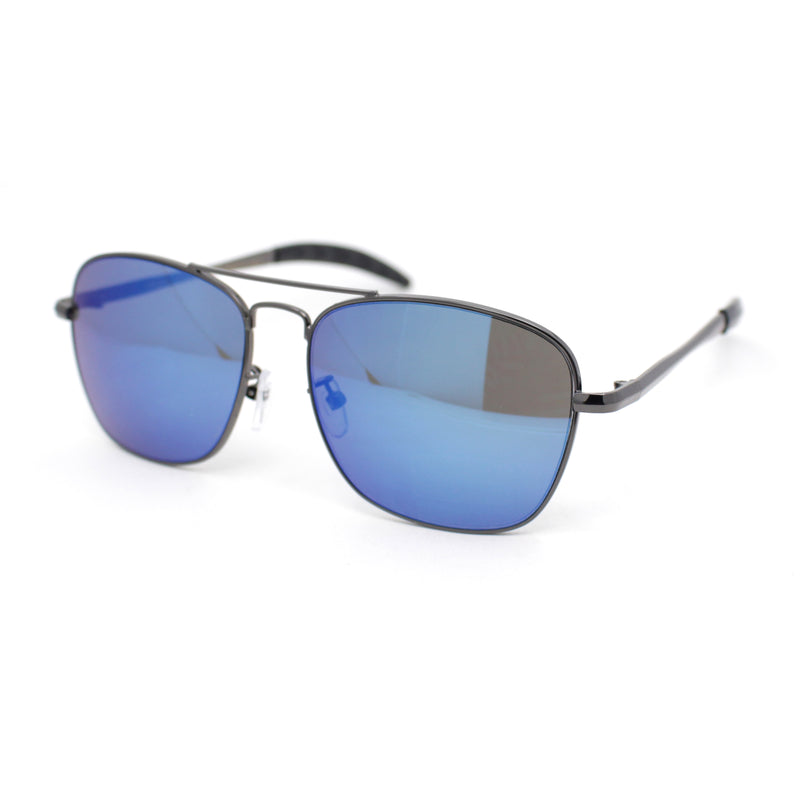 Mens Classic Rectangle Officer Air Force Pilot Metal Sunglasses