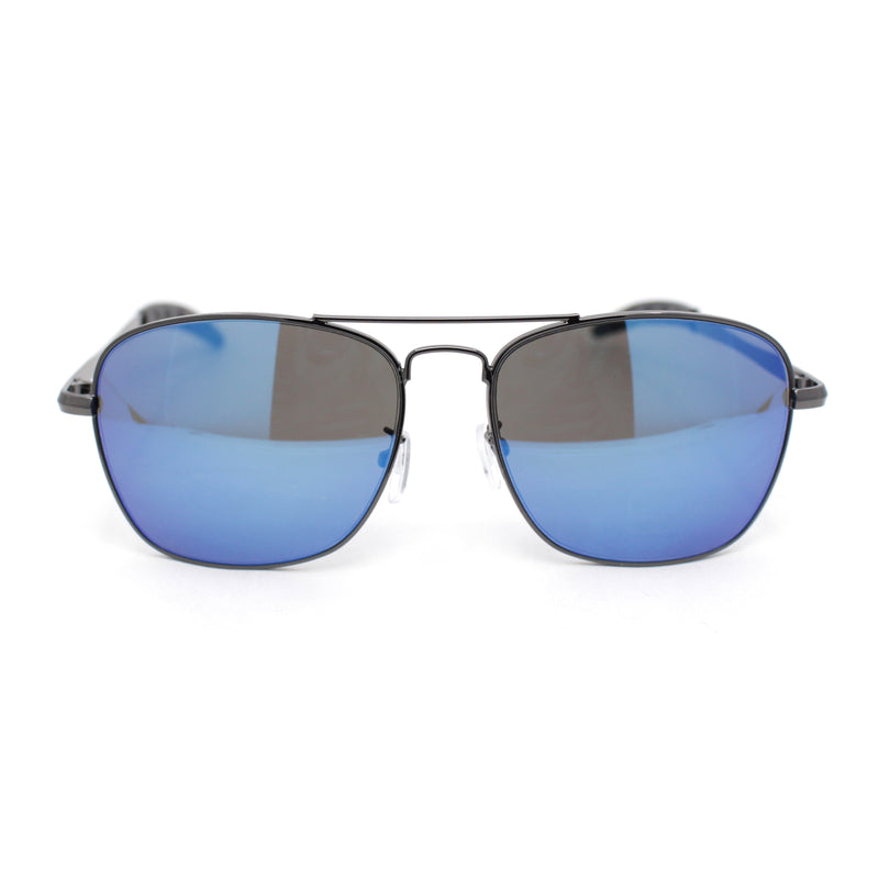 Mens Classic Rectangle Officer Air Force Pilot Metal Sunglasses