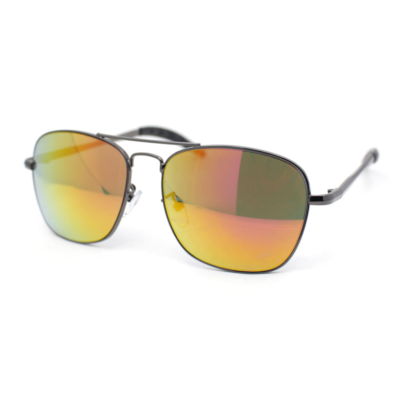 Mens Classic Rectangle Officer Air Force Pilot Metal Sunglasses