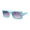 Child Size Cute Flower Print Girls Rectangle Mod Fashion Sunglasses