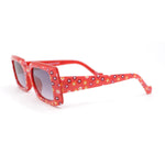 Child Size Cute Flower Print Girls Rectangle Mod Fashion Sunglasses