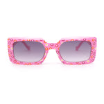 Child Size Cute Flower Print Girls Rectangle Mod Fashion Sunglasses