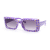 Child Size Cute Flower Print Girls Rectangle Mod Fashion Sunglasses