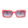 Child Size Cute Flower Print Girls Rectangle Mod Fashion Sunglasses