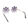 Hippie Tie Dye Daisy Rimless Round Groovy Sunglasses