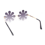 Hippie Tie Dye Daisy Rimless Round Groovy Sunglasses