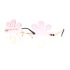 Hippie Tie Dye Daisy Rimless Round Groovy Sunglasses