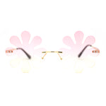 Hippie Tie Dye Daisy Rimless Round Groovy Sunglasses