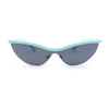 80s Minimal Half Rim Shield Cat Eye Retro Sunglasses