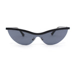 80s Minimal Half Rim Shield Cat Eye Retro Sunglasses