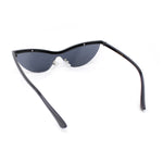 80s Minimal Half Rim Shield Cat Eye Retro Sunglasses