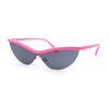 80s Minimal Half Rim Shield Cat Eye Retro Sunglasses