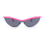 80s Minimal Half Rim Shield Cat Eye Retro Sunglasses