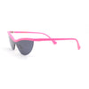 80s Minimal Half Rim Shield Cat Eye Retro Sunglasses