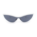 80s Minimal Half Rim Shield Cat Eye Retro Sunglasses