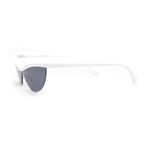 80s Minimal Half Rim Shield Cat Eye Retro Sunglasses