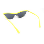 80s Minimal Half Rim Shield Cat Eye Retro Sunglasses