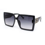 Womens Squared Inset Lens Rectangle Plastic Fashion Sunglasses